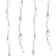 Brite Star 100-Count Stay-Straight Clear Window Icicle Lights Set - White Wire Mini Lights